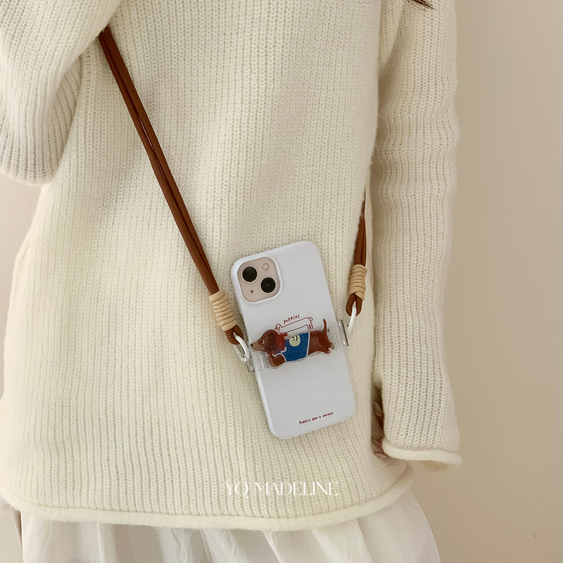 夏季出游度假便携式斜跨r挂绳手机壳背夹女防摔防丢神器背带配饰