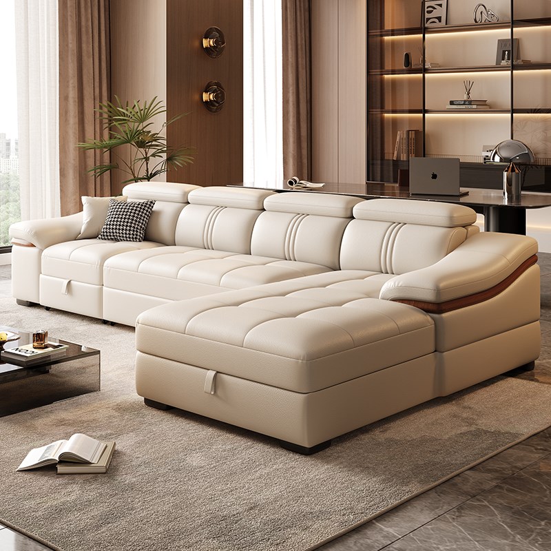 真皮沙发头层牛皮现代简约客厅大小户型双人三人四V位皮沙发床组