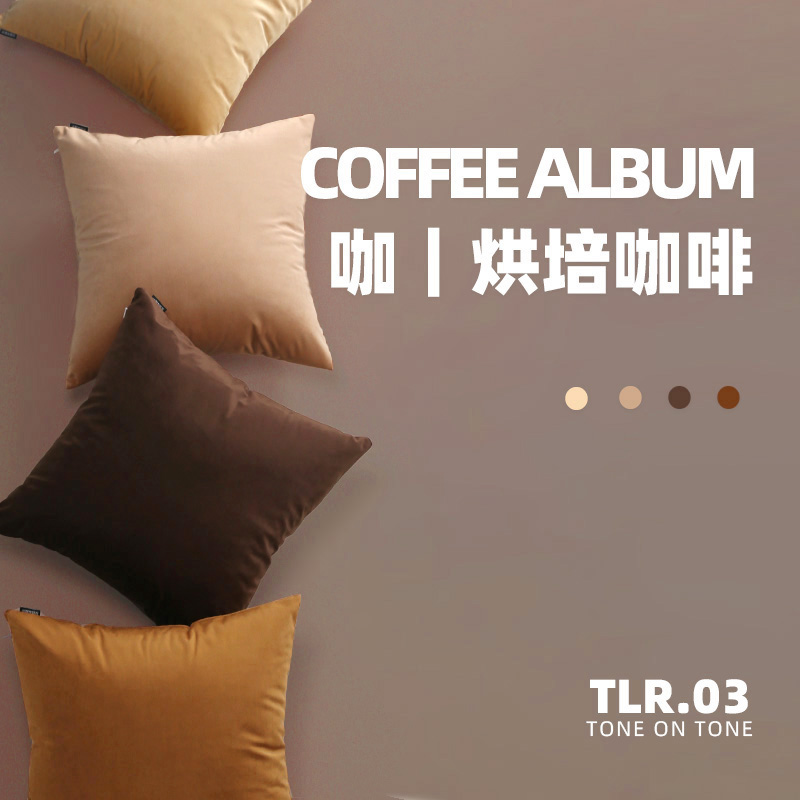 天鹅绒咖啡色抱枕纯m色靠垫房间客厅沙发靠背床头靠垫绒布简约现