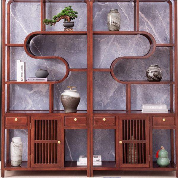 新中式实木博古架简约多宝阁摆件置物架书架红木茶具架现代展示柜,住宅家具,多宝格/博古架,淘宝优惠券,粉丝福利购,淘宝优惠卷