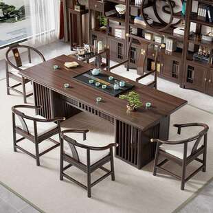 新中式禅意会客泡茶桌客厅茶桌原木茶台办公室干泡台风实木材质