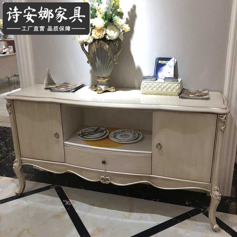 欧式餐边柜客厅新古典实木雕花玄关柜储物柜餐厅边柜沙发背景柜