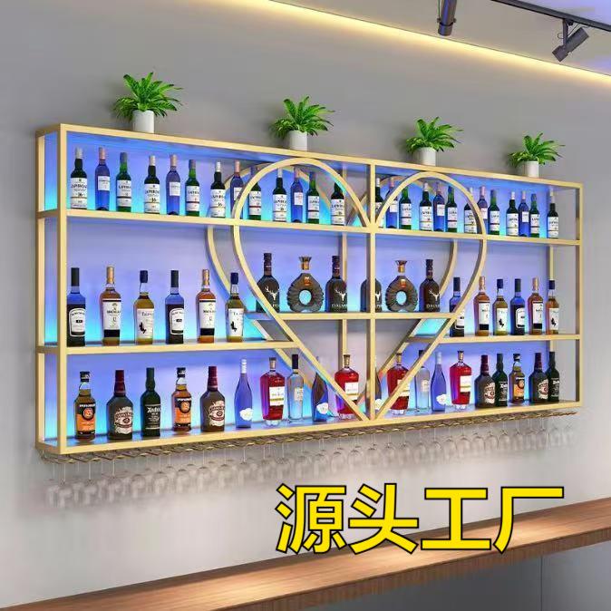 酒架置物架酒柜壁挂吧台红酒架挂墙上展示柜餐厅酒吧创意铁艺烤漆
