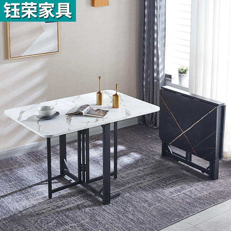 小户型家用可折叠餐桌凳子简约固定款长方形桌便携宴会折叠桌
