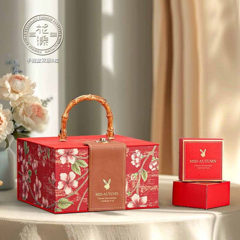 中秋月饼包装盒8粒m装2025新款高档双层国风月饼礼盒空盒定制现货