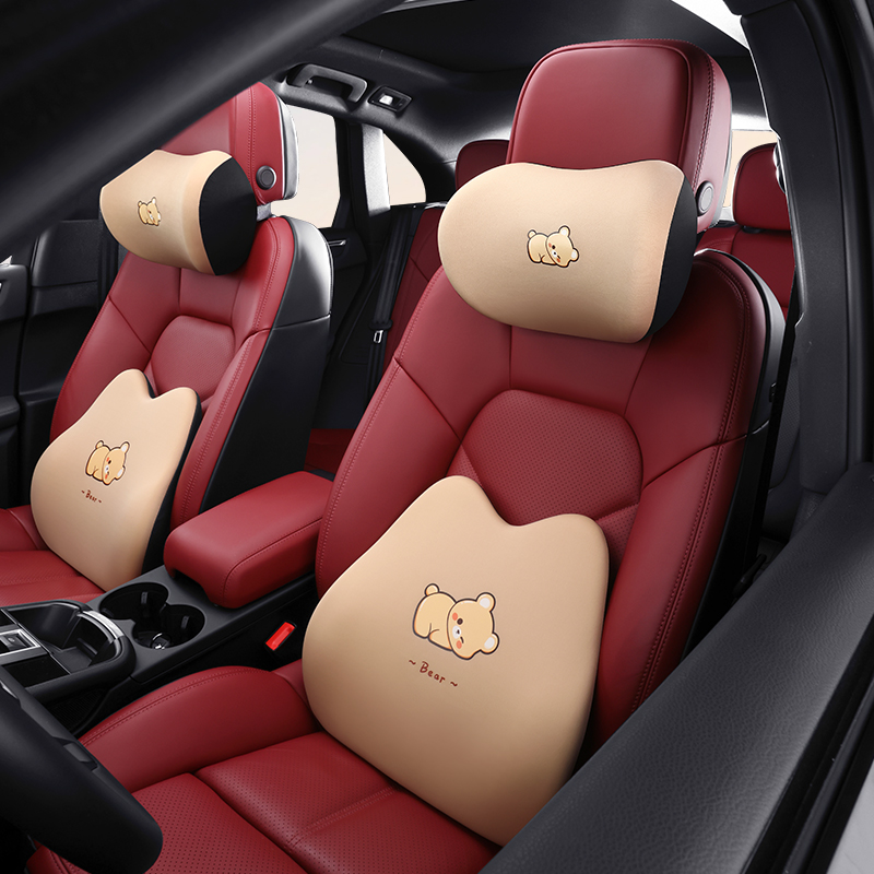 汽车头枕c车用靠枕车内座椅记忆棉腰靠垫车载脖枕腰托车枕头护颈