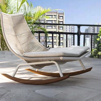 北欧户外摇椅阳台室外躺椅大人藤椅家用休闲轻奢藤编懒人沙发夏季