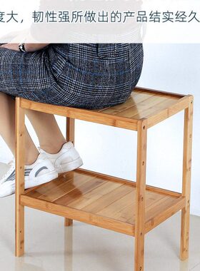 7K1阳台置物架厨房落地竹架子收纳架客厅储物架公木花架脚可