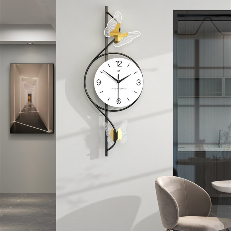 网红时钟挂c墙餐厅简约现代挂表轻奢创意家用钟表挂钟客厅Z2023新