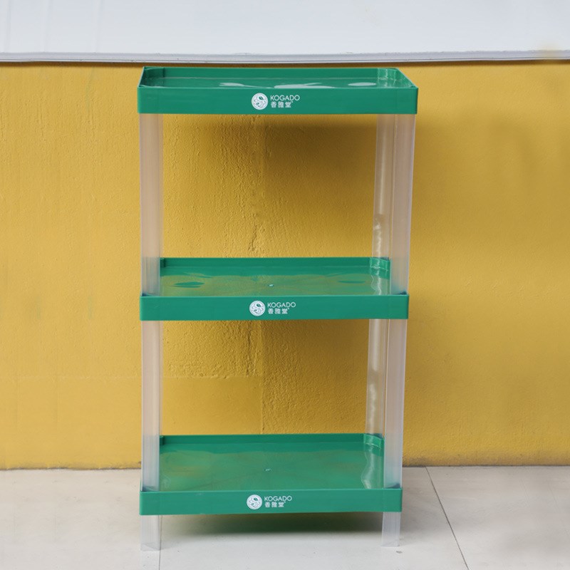 塑料货架 53X35三层绿色商超食用油牛奶展示货架饮料矿泉水陈列架