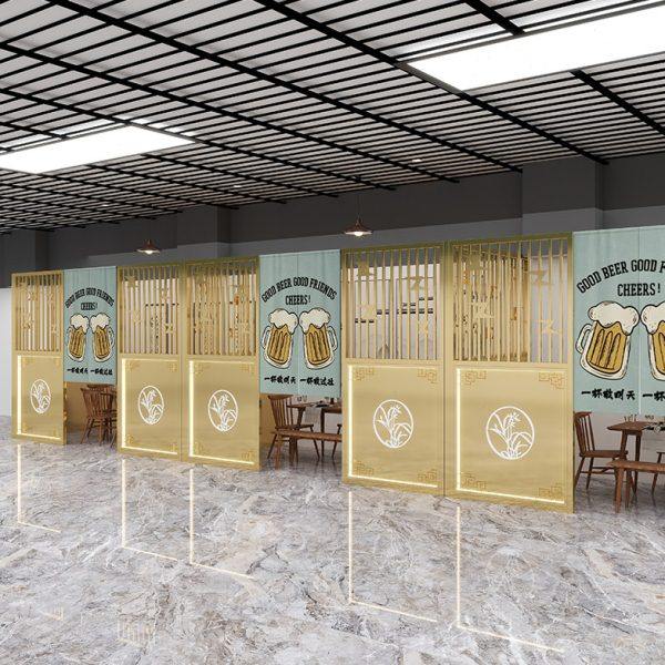 餐饮铁艺屏风隔断饭店餐厅茶楼酒店火锅店包厢卡座不锈钢围栏隔断,商业/办公家具,办公屏风/隔断,淘宝优惠券,粉丝福利购,淘宝优惠卷