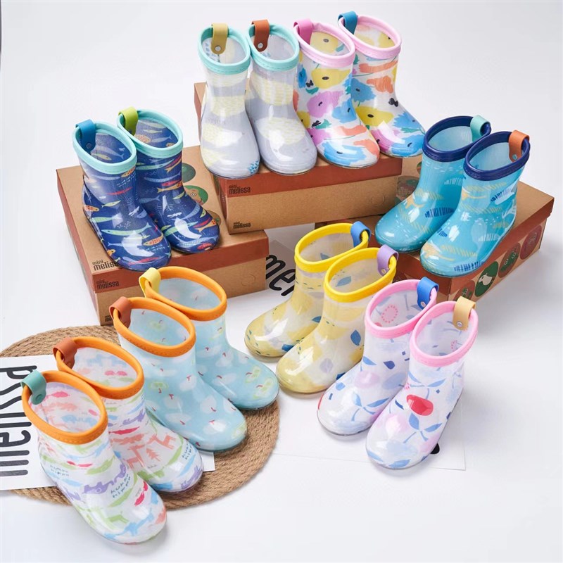 梅丽莎2024melissa新款童鞋雨靴中筒防水防滑雨鞋水鞋