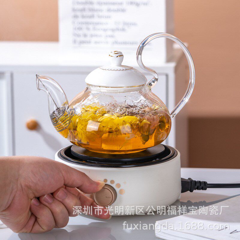 电加热英式下午茶具花茶壶套装轻奢花草水果茶壶欧式花茶杯子套装