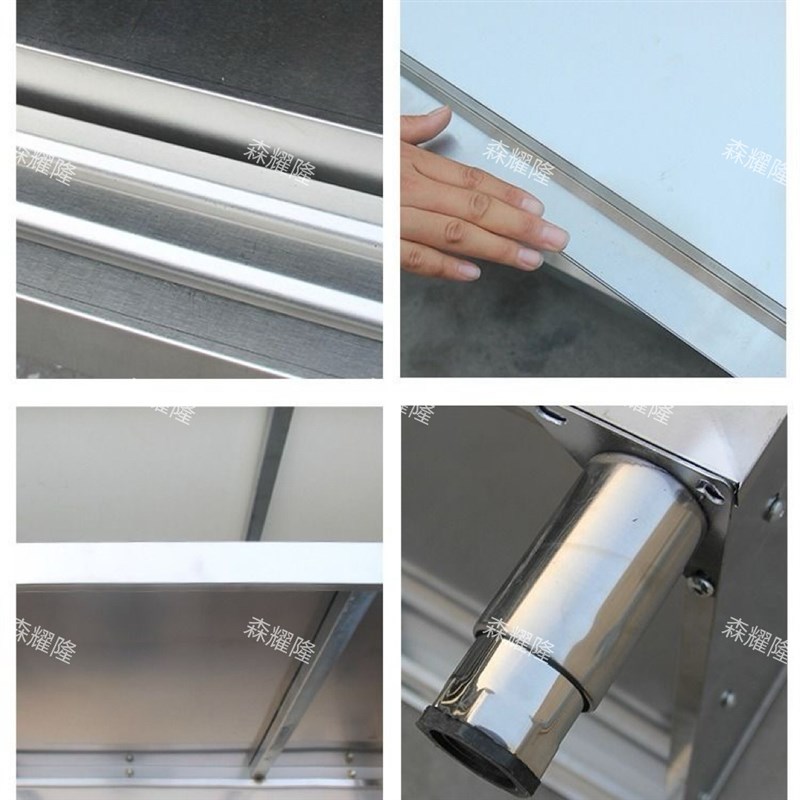 304加厚不锈钢工作台厨房操作台专用推拉门置物架面板橱柜切菜台