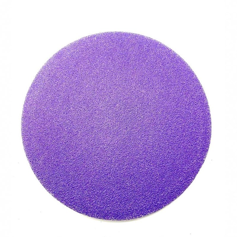 紫纸5寸6寸汽车干磨砂纸紫色纸基陶瓷磨料 不带孔