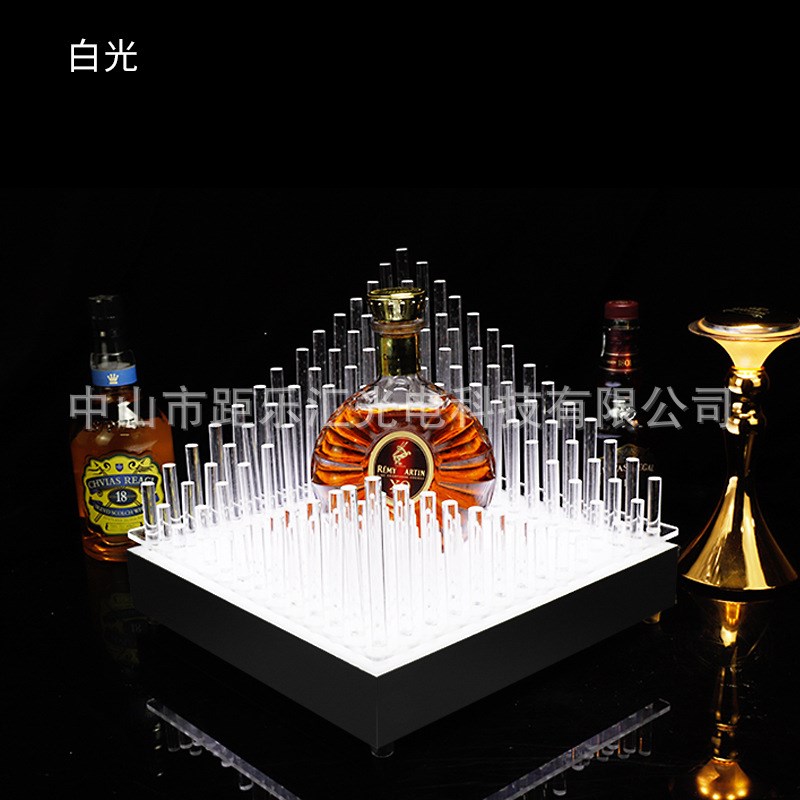 发光酒座酒吧KTV酒托红酒洋酒香槟展示架XO激光底座创意黑桃a酒座
