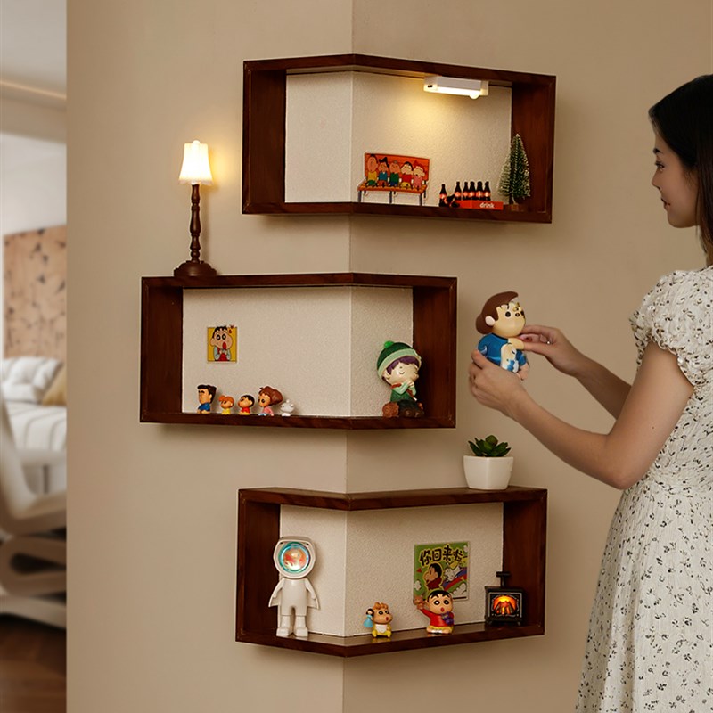 转角置物架墙上90度拐角悬空墙B面装饰客厅墙壁阳角搁板创意收纳