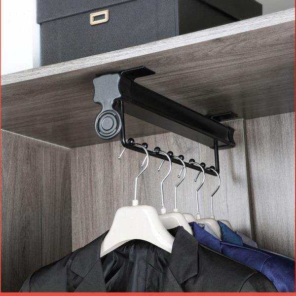 挂衣杆打孔衣橱内架杆子式的柜内里伸缩挂衣器顶装衣橱柜横杆