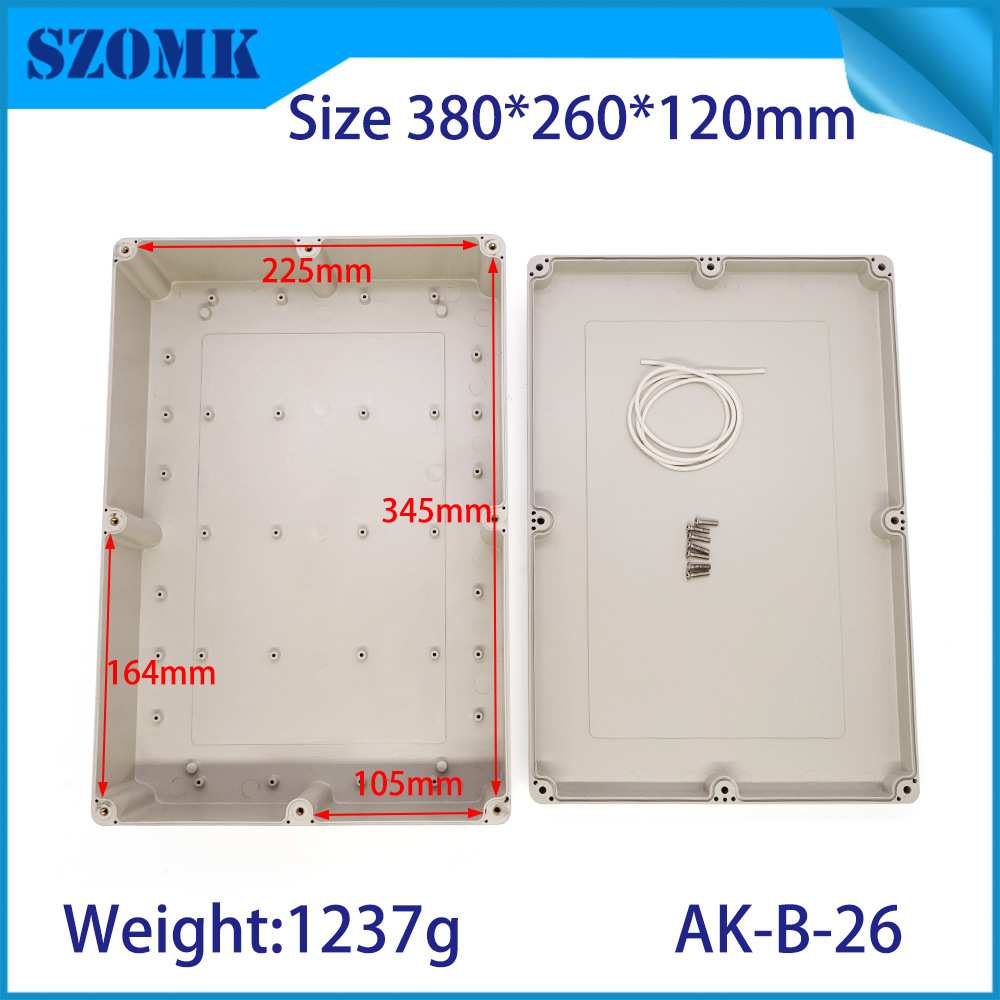 电源安防工程塑料防水盒B26/电子塑料外壳/仪表外壳380*260*120