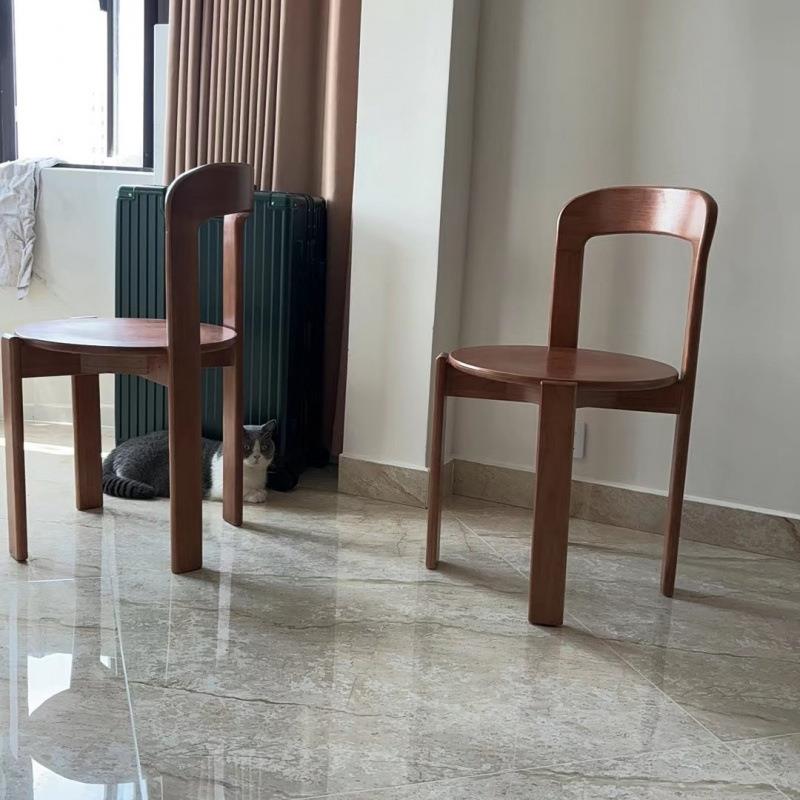 北欧实木中古餐椅家用复古客厅靠背彩色设计师雷伊椅现代椅子耐用