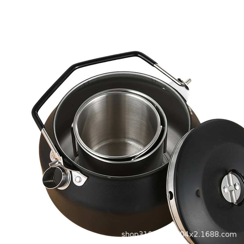 户外烧水壶野外锅具大容量便携式加厚露营野餐煮茶炊具现货