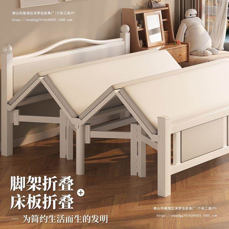 加固折叠床单人家用成人木板床简易出租屋双人硬板床静音午睡小床