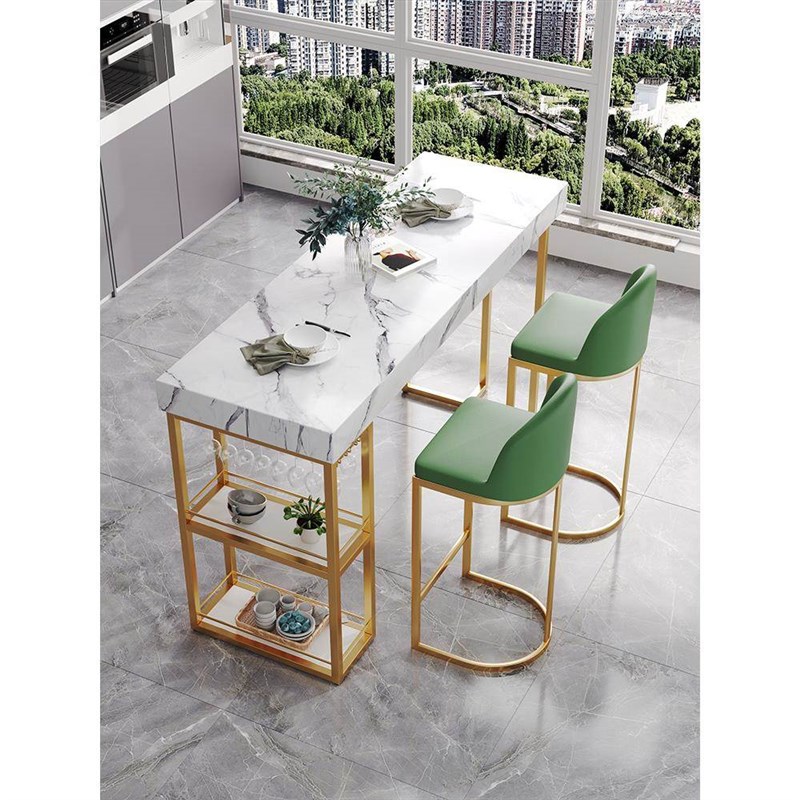 【香港包郵】简约大理石中岛台餐桌E厨房隔断桌椅岩板小吧台桌家