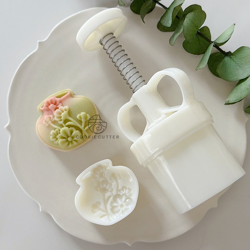50g中式花瓶中秋节月饼模具 洋甘菊平平安安广式绿豆糕辅食模具