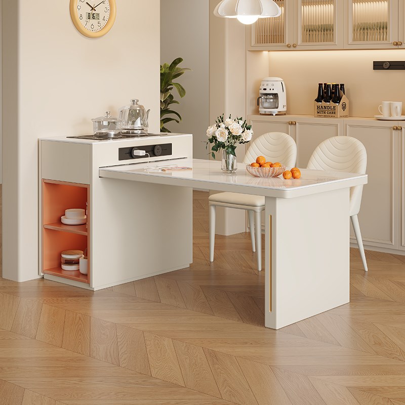 馨佰利岩板餐桌家用饭桌椅2024新款小户型家用岛台餐桌可伸缩