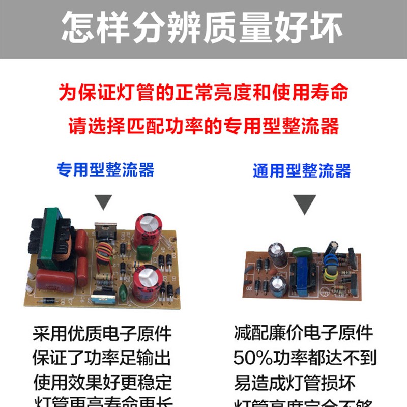 荧光灯电子镇流器 H管整流器T5/T6环形灯管2D蝶形22w/32w/40w/55w
