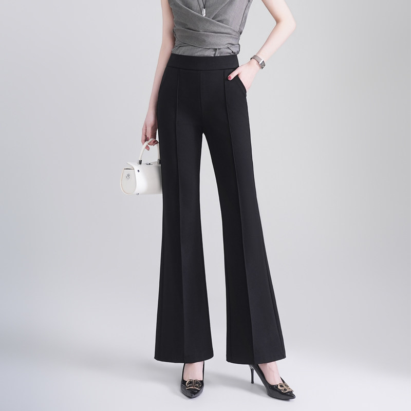 黑色高腰微喇裤女2026年春季新款垂感显瘦西装喇叭裤休闲长裤春秋