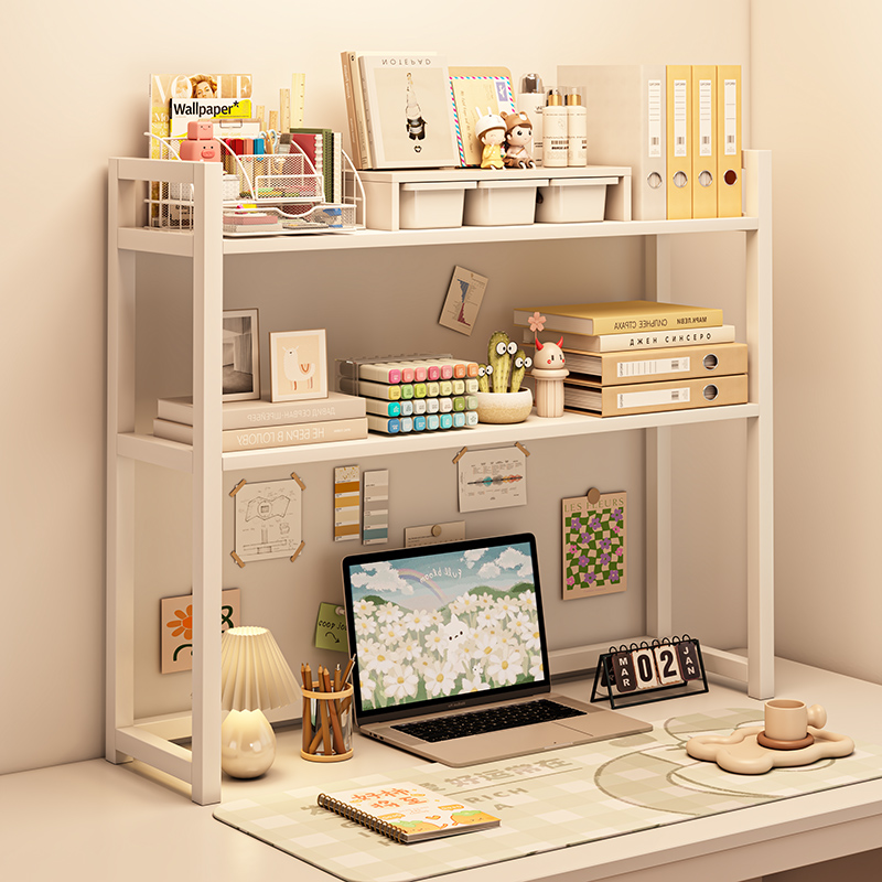 桌面多层简约书架多功能学生书桌上收纳置L物架铁艺洞洞板可放桌