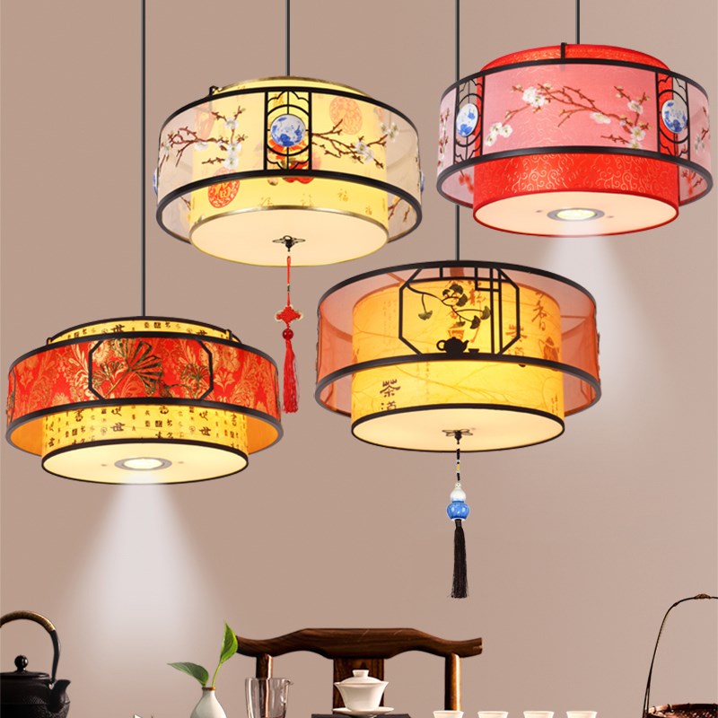 新中式餐厅饭店灯笼火锅餐饮酒店A大厅灯具茶楼包厢简约特色装饰