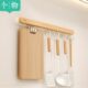 个物厨房置物架壁挂勺子铲子免打孔上墙收纳移动挂钩架奶油风新款