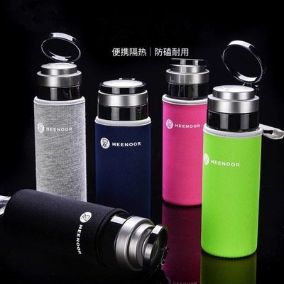 杯套隔热防烫玻璃杯皮套时尚提绳布套保温杯防护套