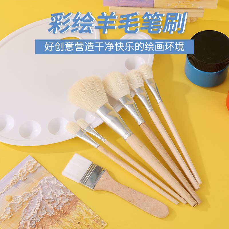 油画丙烯画软羊毛笔打底笔彩绘刷胶玻璃陶瓷用笔晕染画笔