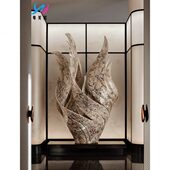 大堂大型植物玻璃钢雕塑玄关走廊过道景观装 饰品落地摆件