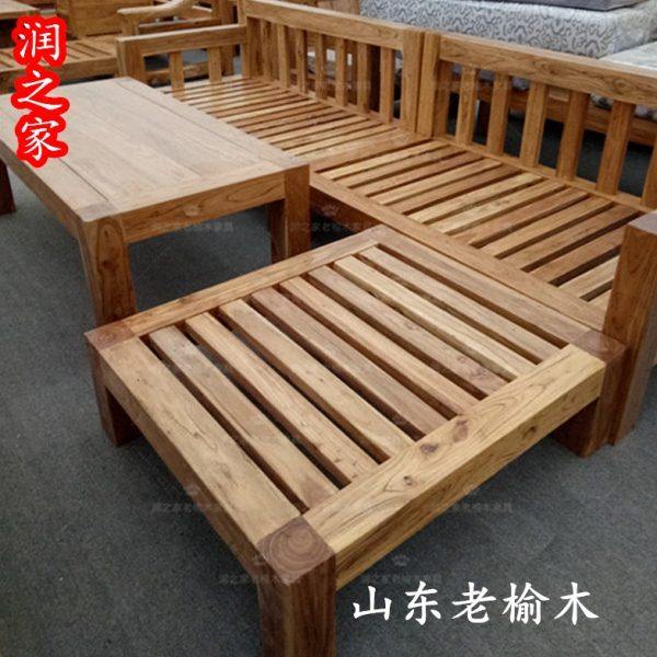 实木转角沙发组合贵妃冬夏两用沙发新中式老榆木家具客厅木质沙发,住宅家具,实木沙发,淘宝优惠券,粉丝福利购,淘宝优惠卷