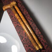 实木拐棍金丝楠木拐杖小叶桢楠手杖水波纹分体式 文明杖送长辈助行