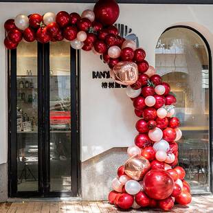 新店开业大吉气球拱门装饰用品店铺周年庆活动立柱氛围场景布置品