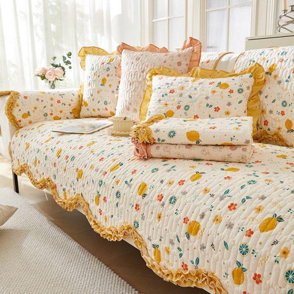 全棉碎花沙发垫防滑皮沙发套罩巾盖布艺田园四季通用2023新款坐垫,居家布艺,沙发垫,淘宝优惠券,粉丝福利购,淘宝优惠卷