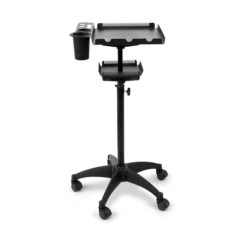 沙龙托盘车高级铝制纹身托盘滚动手推车可调节高度方便移动工具架