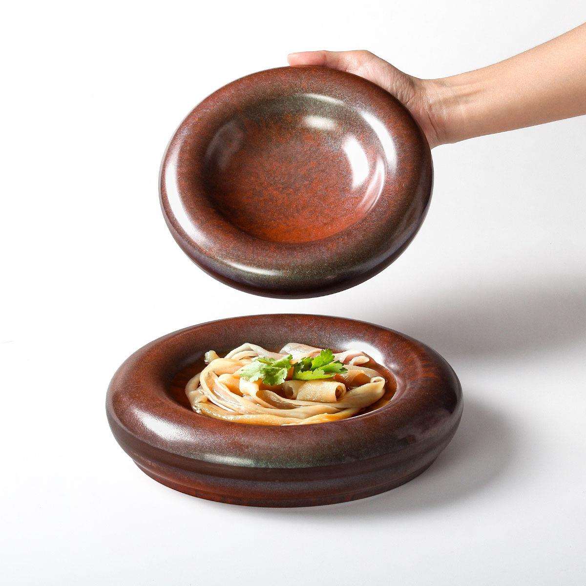 祥源美密胺餐具盘子山野风创意圆盘配菜盘商用餐厅饭店冷面凉皮盘