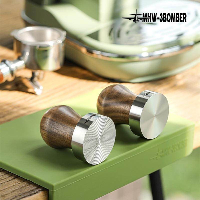 mhw-3bomber轰炸机咖啡压粉器 德龙51mm粉锤 不锈钢实木柄填压器
