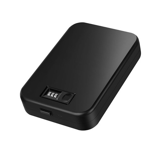 全钢指纹机械密码双n锁车载随身迷你保险箱首饰手机保管箱便携式