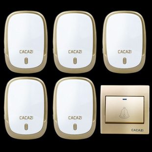 家用无线门铃86型面板一拖四 一拖五交流遥控门铃 呼叫器不用电线