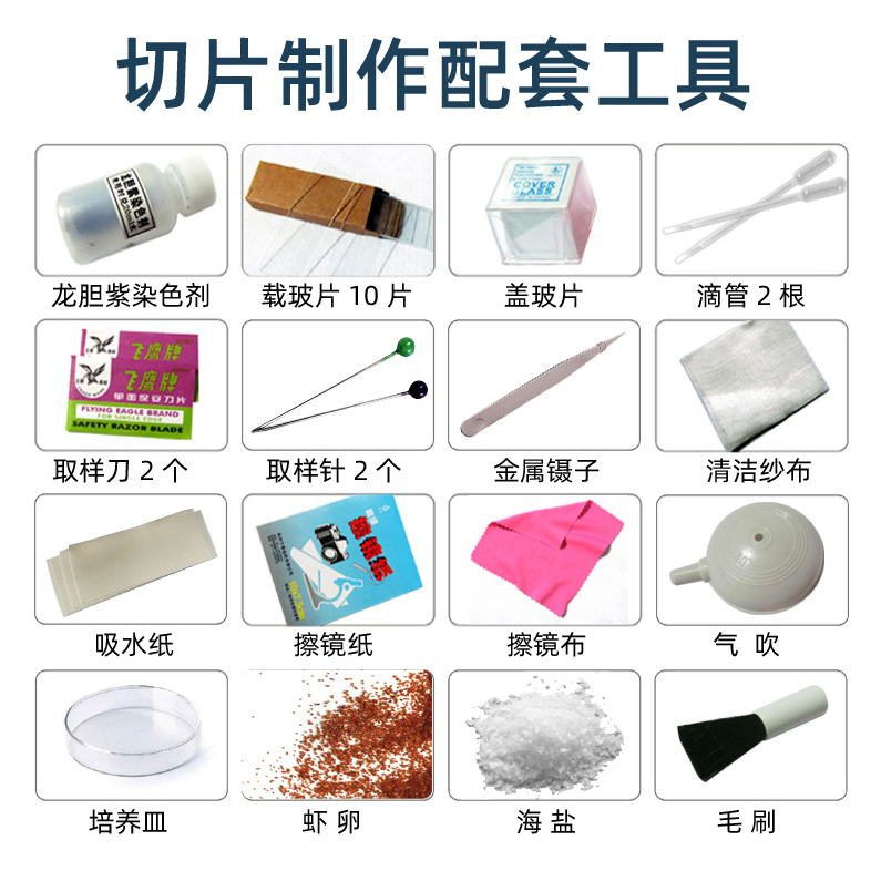 显微镜生物实验切片标本制作工具实验配套载玻T片盖玻片染色剂