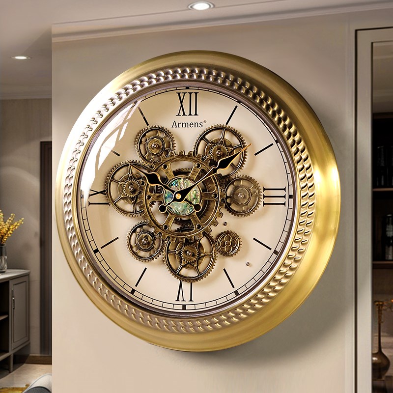 复古齿轮机械钟表挂钟客厅家用2025新款轻M奢高级欧式创意时钟挂