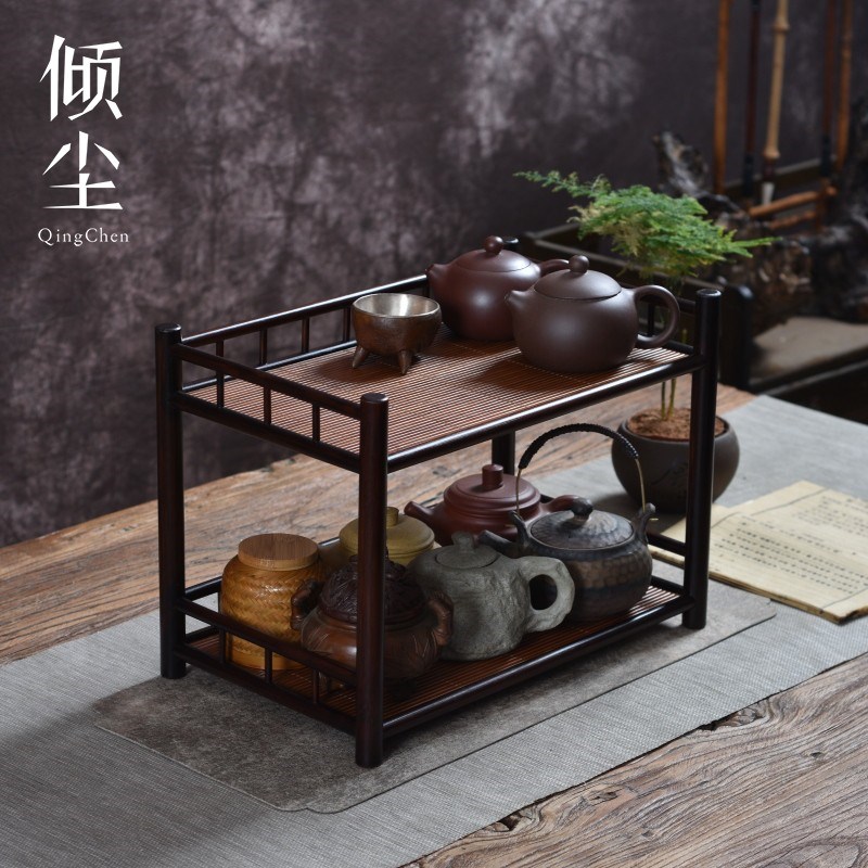 【席面年华深色】二层杯架壶w架中式博古架茶具茶壶展示收纳架置