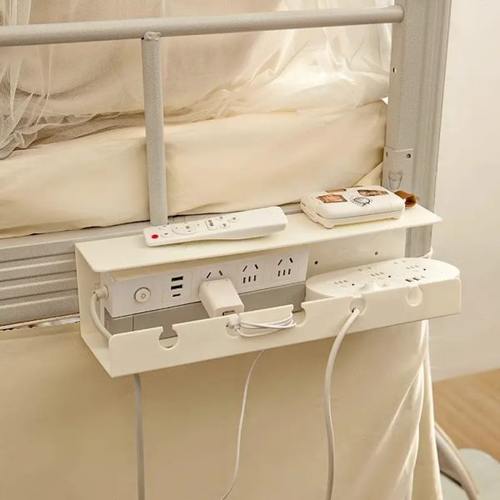 插排理线器收纳盒床上插座遮丑置物架墙上桌底下宿舍好物上铺神器